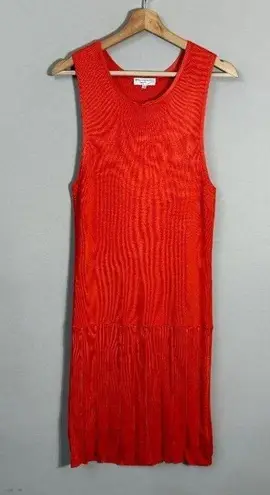 Opening Ceremony Knit Pleated Mini Dress Womens Small Orange Cocktail Party Chic