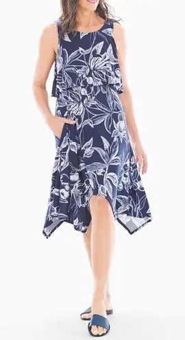 Soma Sleeveless Layered Dress Laguna Lines Navy