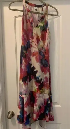 CAbi  Celebration Tie-Dye Abstract Print Dress Size Small Hi-Lo Hem