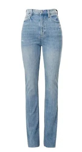 Pistola Straight Split Hem Jeans SIZE 25 High Rise Distress Denim Designer $168