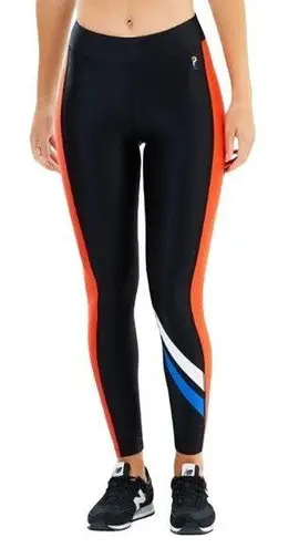 P.E. Nation The Knock Out Leggings Pull on Performance Black Orange Womens Small