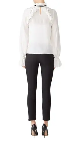 Monique Lhuillier ML White Victorian Top - XS