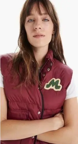 💕MOTHER💕 The Pillow Talk Patch Puffer Vest Long Distance Run Around Large NWOT