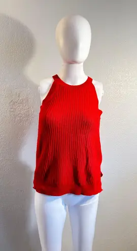 Prologue Women’s XS Red Knit Tank Top Halter Neck Sleeveless