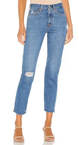 Levi's Wedgie Icon High Rise Button Fly Distressed Straight Leg Jeans