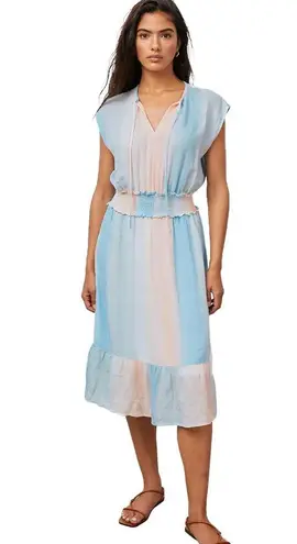 Rails - Ashlyn Sunset Gradient Dress Linen Summer V Neck Ruffle Hem