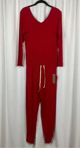 ALBION FIT Red The Merry Bamboo Long Sleeve Jumpsuit Sz.XS NWT