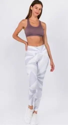 Yelete Active High Rise Geometric Print Artsy Workout Legging Athleisure S