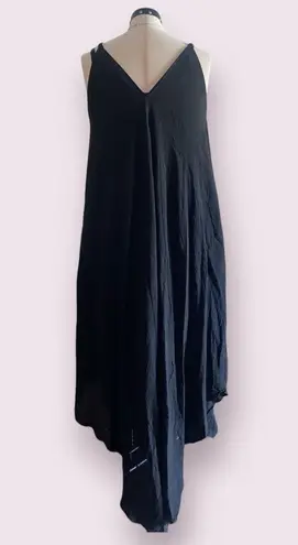 Mlle Gabrielle Spaghetti Strap Handkerchief Dress in Black - size 2XL