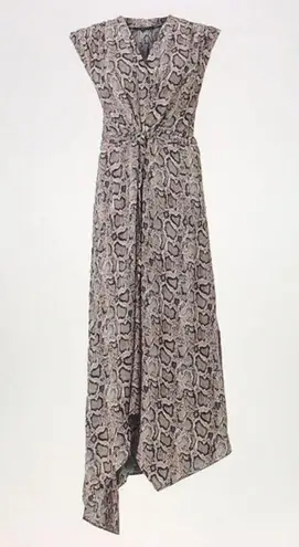 ALLSAINTS ππ Tate Misra Asymmetric Hem Dress ~ Python Snake Print Large L NWOT