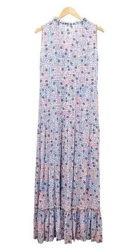 Poupette St. Barth Clara Maxi Dress Blue Bloom Floral Long Women’s Size Medium