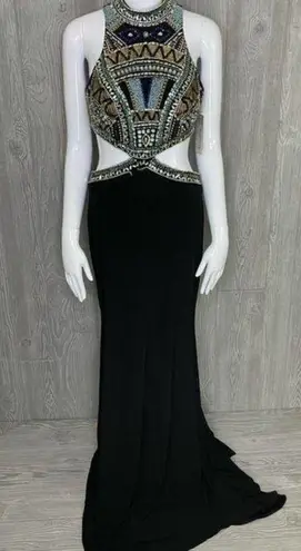 Nwt envious couture beaded rhinestone dress / gown prom formal sleeveless dress Size 6