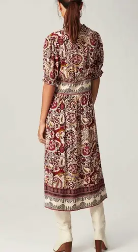 Ba&sh robe zeal ecru Multicolor Paisley Dress size s nwt a-35