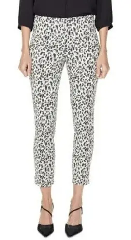 NYDJ Pull-On Denim Animal Print Skinny Ankle Jeans In Sateen With Slit Size 6