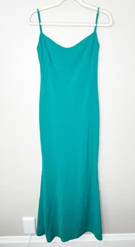 Katie May  Damn Gina Dress Teal Back Cowl Elegant Formal Cocktail Dress Medium