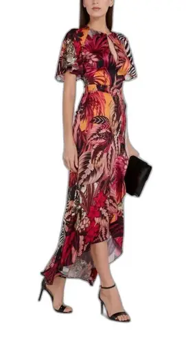 Just Cavalli Cape Sleeve Keyhole Dress Size 44IT Medium