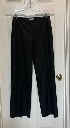 Claud Pinstripe Grey Burgundy Wide Leg Trouser Pants Office Work Size 8 NWT