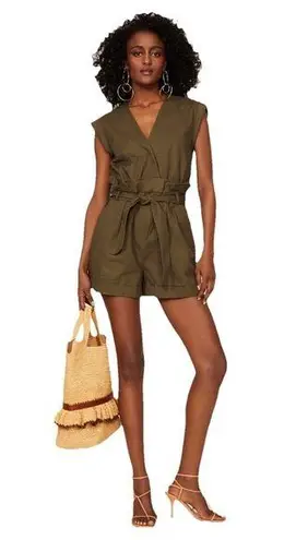 Marissa Webb Collective Olive Green Canvas Romper Womens Size 6