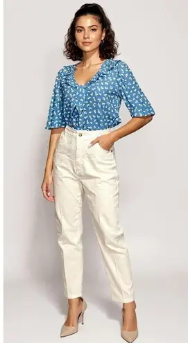 Sézane Pomme Blouse, Mini Blue Flower, FR38/US6