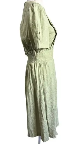 Halmode Petites Vintage Sage Lace Detail Midi Dress Green Size 16P