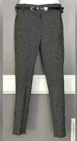 Chocolate Black and White Small Polka Dot Women's Trousers (503) Size M