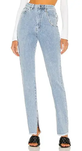 We Wore What Slit Hem Jean in Blue Light Wash Size 27