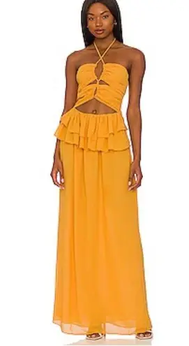 LPA Revolve Lia maxi dress mustard yellow medium new with tags