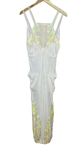 Free People Movement NEW  Morning Rise Ivory Embroidered Neon Onesie Jumpsuit Lg