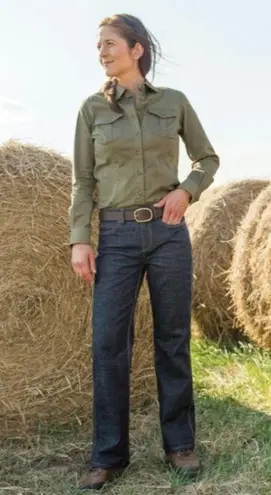 Women's Duluth Jeans Flex Work Relaxed Fit 40709 Blue Size 10