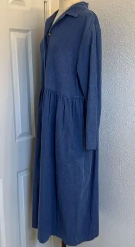 Lynda Smith Swann vintage denim long sleeve midi dress Blue Size 16