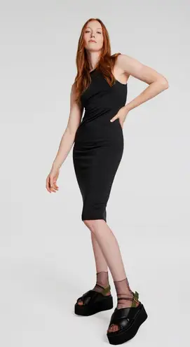 Époque Évolution Nonstop Tee Dress Merino Wool Sleeveless Cutout Back S Green