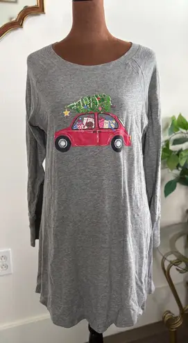 Jane and Bleecker Christmas Car Pajamas Size Medium Gray Long Sleeve