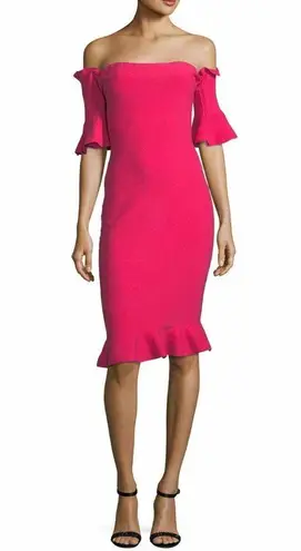 Milly | Pintuck Off-the-Shoulder Sheath Dress