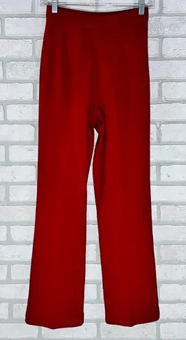 St. John Collection Santana Knit High Waist Straight Leg Pants in Red Size 2