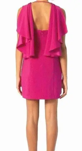 Intermix Hot Pink Caped Mini Cocktail Dress
