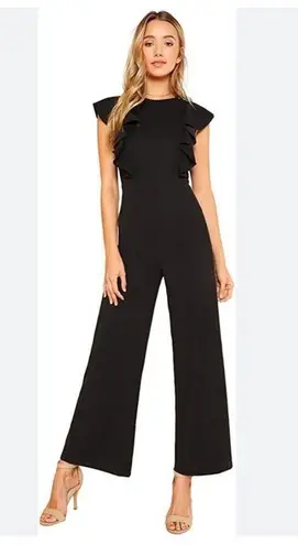 Boutique Ruffle Wide Leg Romper Jumpsuit Fancy purple in size small