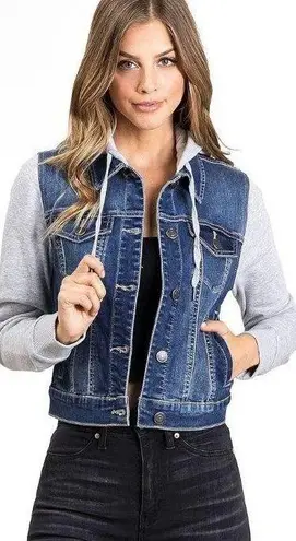 Wax Jean s Women's Juniors Hoodie Denim Jacket