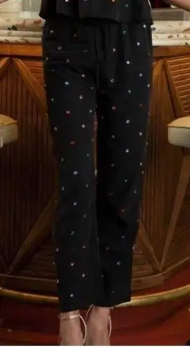 Hill House NEW NWT Jammie Jewel Pant In Black Multi