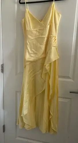 Bardot Gold Asymmetrical Sundress Spaghetti Strap