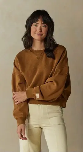 The Normal Brand Sweater Womens Size Large Jackie Vintage Fleece Crewneck Brown