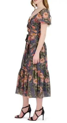 Julia Jordan Sweetheart Floral Puff Sleeve Fit & Flare Dress Size 6 NWT $119