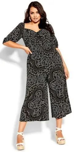 City Chic New! Bora Bora Jumpsuit - black, size 24