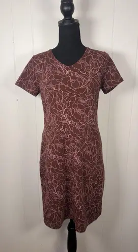 Duluth Trading Co NoGa Naturale Dress Womens Xs Red Short Sleeve Cotton Pockets