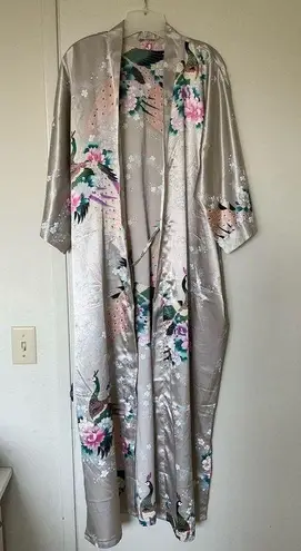KIM + ONO Long Peacock Floral Kimono