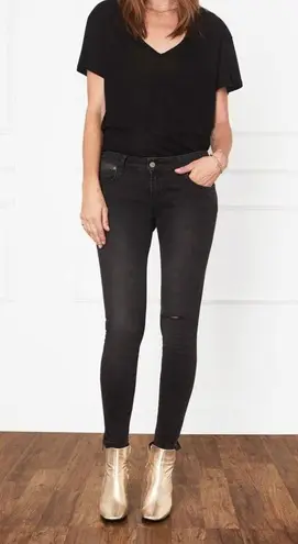 ANINE BING ππ CROPPED JEAN WITH ZIPPERS CHARCOAL