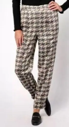 Isaac Mizrahi Live! Women's Size Med Tall Cargo Pant Sateen Houndstooth A624660