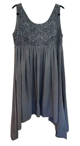 Sundance blue babydoll embroidered bust scoop neck dress M