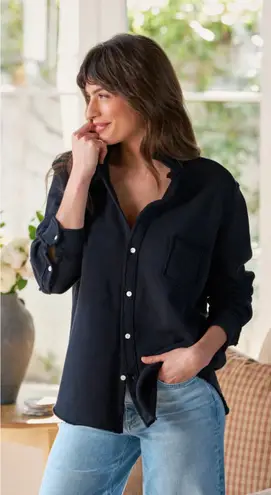 Frank & Eileen EILEEN RELAXED BUTTON UP TRIPLE FLEECE SWEATSHIRT SZ M