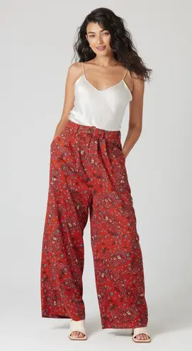 NWT Bila 77 Curson Baked Clay High Rise Wide Leg Pants Brown Size M