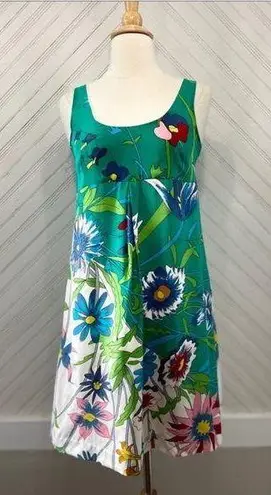 Julie Brown Silk Spring Floral Sleeveless Knee Length Dress size 4